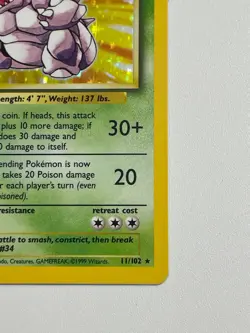 * Nidoking 11/102 Unlimited Holo Rare - Pokemon Base Set LP - Image 5
