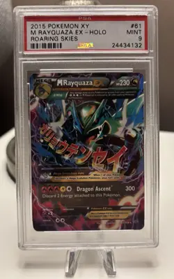 2015 Pokemon XY Roaring Skies M Rayquaza EX #61 PSA 9 Mint Holo - Image 1