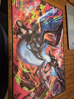 Pokemon Phantasmal Flames Charizard MEGA X UPC Play Mat Rubber Playmat - Image 1