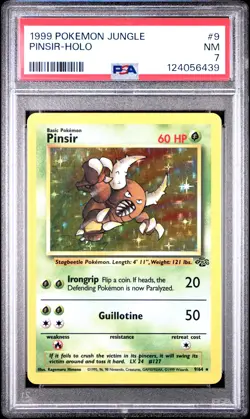 1999 POKEMON JUNGLE #9 PINSIR-HOLO PSA 7 - Image 1