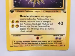 Pokemon Fossil 1st Edition Zapdos Non-Holo #30/62 - Ungraded - Near-Mint/Mint - Image 3