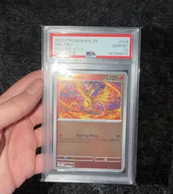 Pokemon Moltres 014/094 Me02 Phantasmal Flames Reverse Holo Rare PSA 10 Pop 8🔥 - Image 1