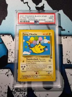 2001 WOTC POKEMON PROMO FLYING PIKACHU #25 BLACK STAR PROMO PSA 9 MINT - Image 1