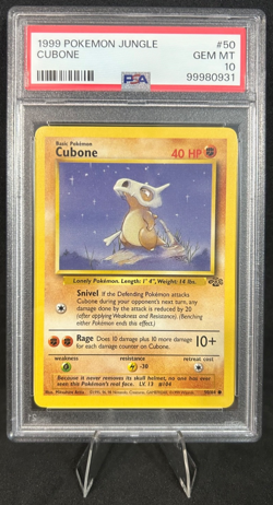 1999 POKEMON JUNGLE 50/64 CUBONE PSA 10 - Image 1