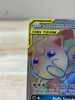 Pokemon TCG Mega Lopunny & Jigglypuff GX 261/236 Cosmic Eclipse Holo MP/HP - Image 3