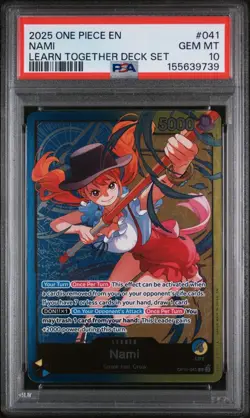 2025 ONE PIECE LEARN TOGETHER DECK SET OP11-041 NAMI PSA 10 GEM MINT - Image 1