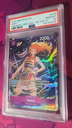 2025 ONE PIECE PREMIUM COLLECTION BEST SELECTION VOL.4 #070 'GENGAR' NAMI PSA 10 - Image 1