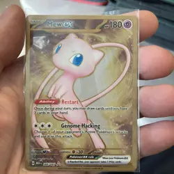 Pokemon TCG - Mew 205/165 Scarlet & Violet 151 Gold UPC Promo Metal Card - Image 1