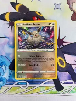 Radiant Eevee SWSH230 Promo SWSH Black Star Pokemon NM Card - Image 1