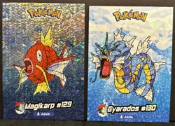 MAGIKARP X GYARADOS LOT - POKEMON CRYSTAL CARD COLLECTION CCG CRACKED HOLO - Image 1