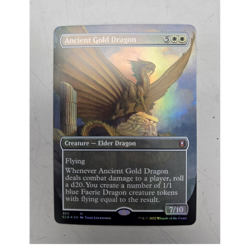 MTG - CLB - Ancient Gold Dragon (Borderless) #365 - Foil NM/M - Image 1