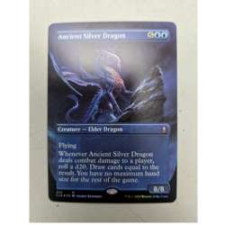 MTG - CLB - Ancient Silver Dragon (Borderless) #366 - Foil NM/M - Image 1