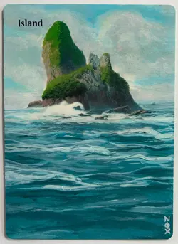 Hand-painted MTG alter | Island | textless NOX altered art - Image 1
