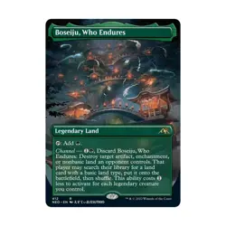 WotC Kamigawa Neon Dynasty Boseiju, Who Endures (Borderless) (R) (Foil) NM - Image 1
