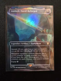 MTG Anduril, Narsil Reforged - Borderless - 491 - Foil LTC x1 NM Rare - Image 1