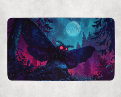 MTG Playmat | 80's Moth Horror Themed TCG Playmat | Unofficial MTG Playmat - Image 1