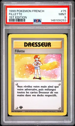 1999 POKEMON FRENCH 1ST EDITION #75 FILLETTE PSA 9 - Image 1