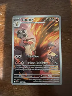 Pokemon Destined Rivals Blaziken IR Illustration Rare 192/182 - Image 1