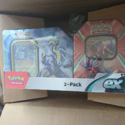 Pokemon TCG Koraidon & Miraidon Costco 2-Pack Tins - 9 Booster Packs- New Sealed - Image 1