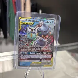 Pokemon Blastoise & Piplup GX Ultra Rare Sm-Cosmic Eclipse 38/236 - DAMAGED - Image 1