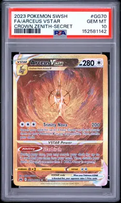 2023 Pokemon Sword & Shield Crown Zenith GG70 Arceus VSTAR PSA 10 152581142 - Image 1