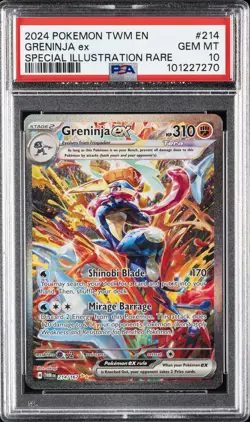 2024 POKEMON TWM EN-TWILIGHT MASQUERADE #214 GRENINJA EX PSA 10 - Image 1