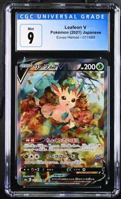 CGC 9 Leafeon V 071/069 Super Rare,Holo Pokemon 2021 Eevee Heroes - Image 2