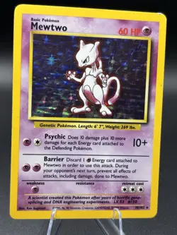 Pokemon TCG Mewtwo Base Set 10/102 Holo Rare English 1999 Wizards of the Coast - Image 3