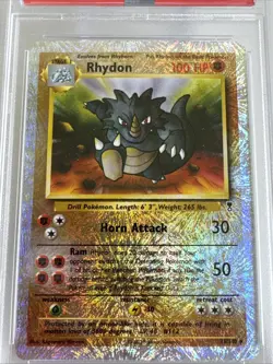 2002 Pokemon Legendary Collection #35 Rhydon Reverse Foil PSA 7 NM - Image 2