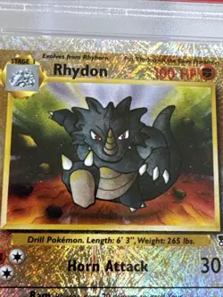 2002 Pokemon Legendary Collection #35 Rhydon Reverse Foil PSA 7 NM - Image 4
