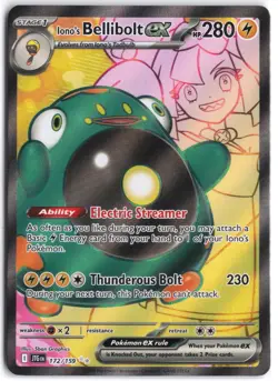 Iono's Bellibolt ex 172/159 Ultra Rare Journey Together Pokemon NM - Image 1