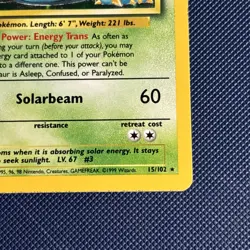 Venusaur - 15/102 Base Set Unlimited Holo Rare Pokemon - LP - Image 5