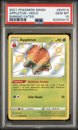 2021 POKEMON SWORD & SHIELD SHINING FATES #SV014 APPLETUN-HOLO PSA 10 - Image 1