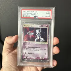2003 Pokemon Ex Ruby & Sapphire #101 Mewtwo ex Holo PSA 9 MINT *4 SWIRLS 1/1* - Image 1