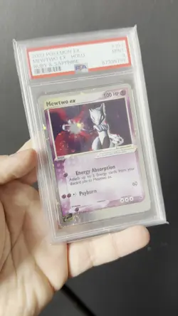 2003 Pokemon Ex Ruby & Sapphire #101 Mewtwo ex Holo PSA 9 MINT *4 SWIRLS 1/1* - Image 2