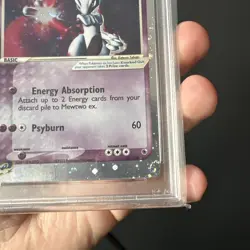 2003 Pokemon Ex Ruby & Sapphire #101 Mewtwo ex Holo PSA 9 MINT *4 SWIRLS 1/1* - Image 5