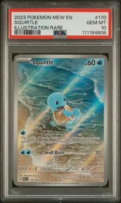 2023 POKEMON MEW EN-151 ILLUSTRATION RARE #170 SQUIRTLE PSA 10 - Image 1
