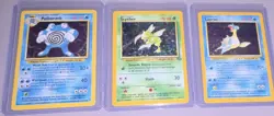 Wizards Pokemon TCG Base Set/Jungle Holo Lot (3) Poliwrath Scyther Lapras - Image 1