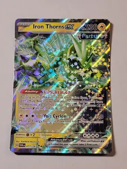 Iron Thorns ex 077/167 Double Black Star Twilight Masquerade Pokemon NM (F034) - Image 1
