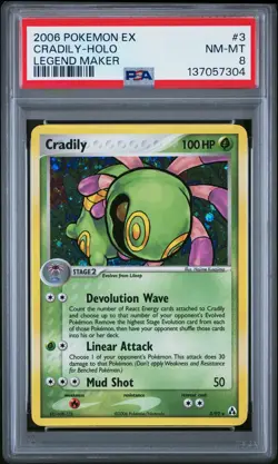 2006 POKEMON EX LEGEND MAKER #3 CRADILY-HOLO PSA 8 - Image 1