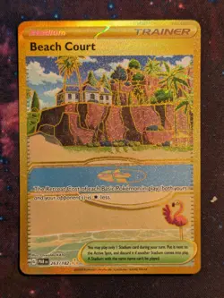 Beach Court - 263/182 - Paradox Rift - Pokemon TCG NM/M GOLD Secret Rare - Image 1