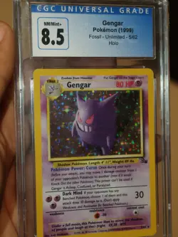 1999 Pokemon Fossil Gengar Unlimited Holo 5/62 CGC 8.5 - Image 1
