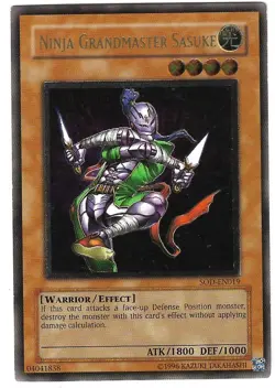 YUGIOH - NINJA GRANDMASTER SASUKE - SOUL OF THE DUELIST ULTIMATE RARE SOD-EN019 - Image 1