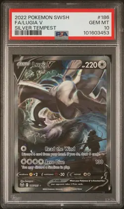 PSA 10 Lugia V Silver Tempest 186/195 Alt Art Pokemon Card - Image 1