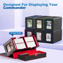 Card Deck Box for MTG, Double Deck Storage Box with 2 Commander Display & 1 Dice - Image 2