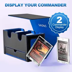 Card Deck Box for MTG, Double Deck Storage Box with 2 Commander Display & 1 Dice - Image 3