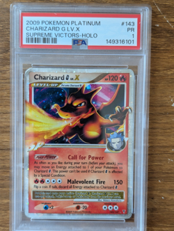 2009 Pokemon Platinum Supreme Victors PSA 1 Charizard Holo #143 G LV.X POOR PR - Image 1