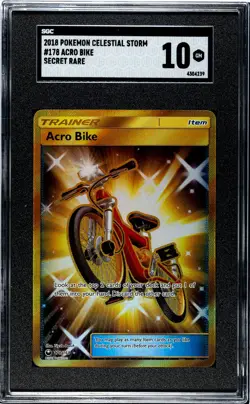 2018 Pokemon Celestial Storm #178 Acro Bike Secret Rare SGC 10 - Image 1