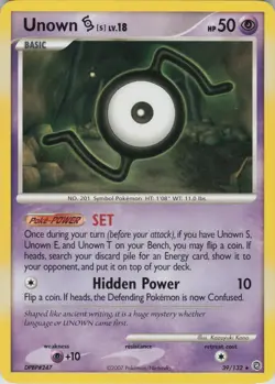Unown [S] 39/132 Rare Secret Wonders Pokemon Lightly Played - Image 1
