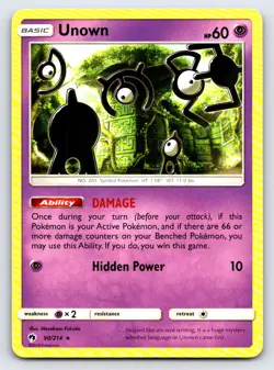 Unown 90/214 Rare Lost Thunder Pokemon Near Mint - Image 1
